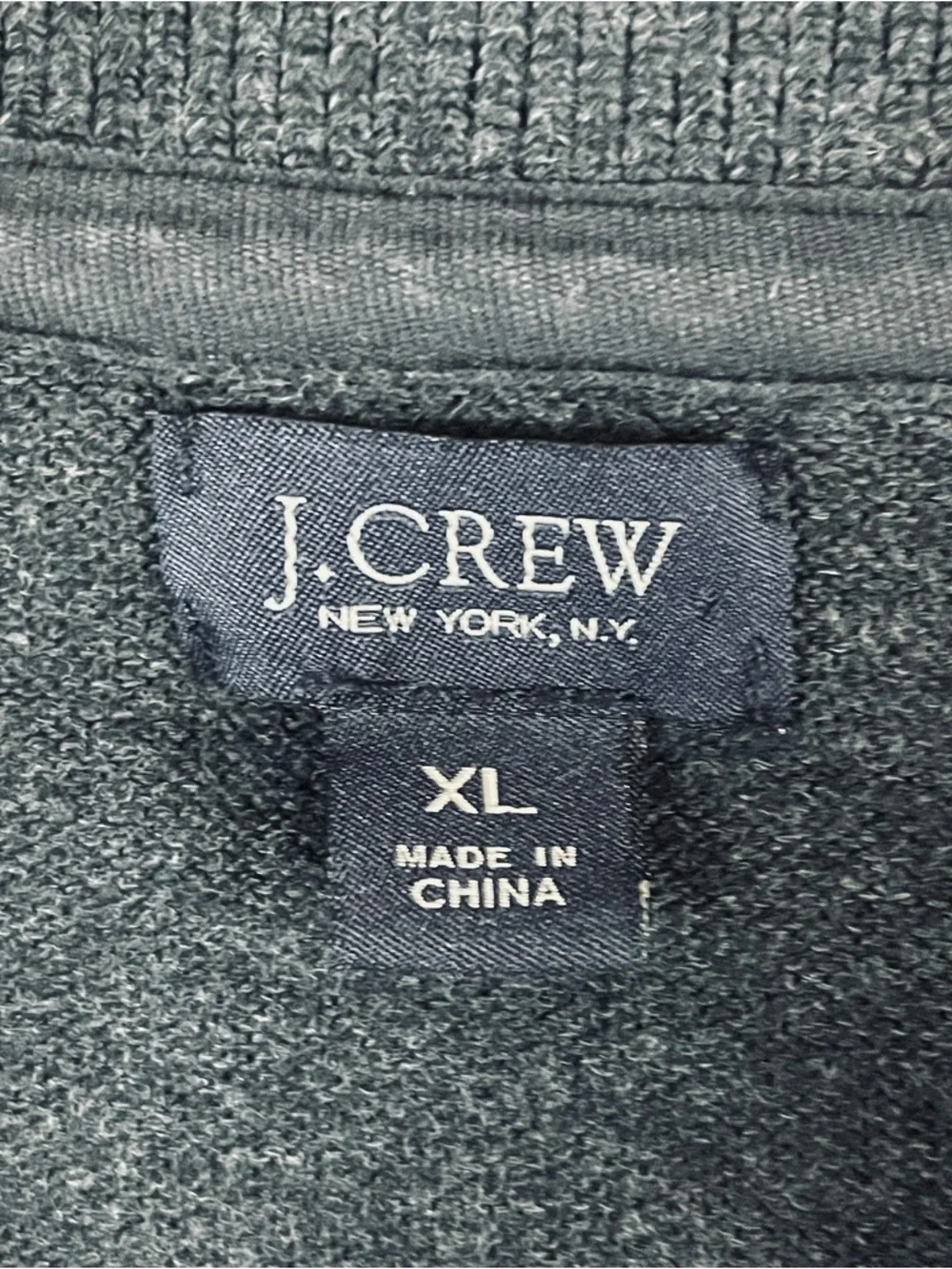 J CREW Sweater Mens XL Gray Cotton Cashmere Shawl Collar Grandpa Prep F383